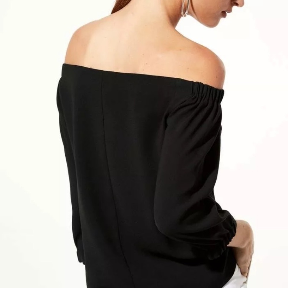 Aritzia Black off the shoulder blouse.